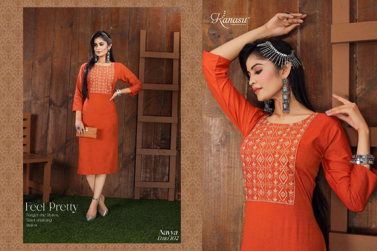 Navya By Kanasu 101-108 Designer Kurtis Catalog